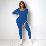 Casual Hooded Long Sleeves One Piece Jumpsuits AWF-5819