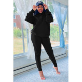 Casual Solid Hoodies Two Piece Suits AWF-5818