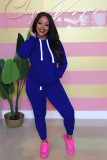 Plus Size Casual Solid Hoodies Pants 2 Piece Sets YM-9178