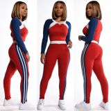 Casual Sports Long Sleeve Two Piece Suits SMR-9745
