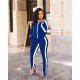 Casual Cold Shoulder Split Pants Two Piece Suits SMR-9728