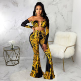 Sexy Printed Long Flared Pants Without Chain SMR-9787