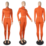Long Sleeve Zipper Slim Fit Sports Two Piece Set MYF-167