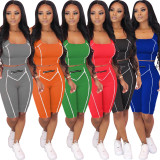 Casual Tank Tops And Shorts Fitness 2 Piece Sets WY-6641