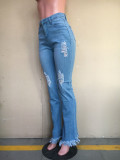 Denim Ripped Hole Skinny Jeans Pants ORY-5178