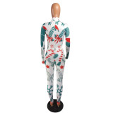 Christmas Printed Zipper Long Sleeve Jumpsuit YMT-6189-1