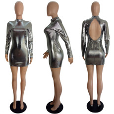 Sexy Long Sleeve Backless Mini Dress LSL-6404