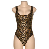 Sexy Leopard Backless Bodysuit Teddy Lingerie YQ-T906