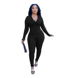 Sexy Solid Long Sleeve Tight Jumpsuits BLI-2202