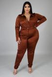 Plus Size 5XL Sexy V Neck Bodysuit+Pants Two Piece Sets BMF-052