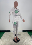 Letter Print Casual Fashion Hooded Sweatshirts And Pants Two Piece Set ARM-8243