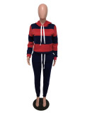 Plus Size Casual Sports Hooded Sweatshirts And Pants Suit OMY-5172