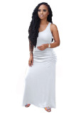 Plus Size Summer Sexy Sleeveless Solid Color Dress OMY-8034