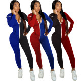 Color Block Sexy Fashion Tight Jumpsuit YSYF-7270