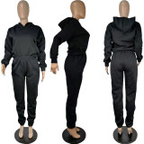 Solid Hoodie Sweatpants Casual Two Piece Sets MIL-192