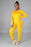 Solid Long Sleeve O Neck Casual Two Piece Sets SFY-217