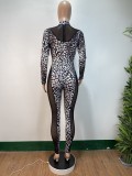 Sexy Printed Mesh Patchwork Party Jumpsuits DAI-8313