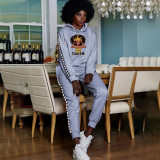 Queen Letter Print Hoodie Long Sleeve 2 Piece Sets QY-5228