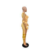 Plus Size Fashion Sports Yoga Long Sleeve Pants Two Piece Set WAF-7126