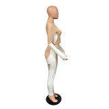 Plus Size Fashion Sports Fitness Yoga Long Sleeve Pants Two Piece Set WAF-7124