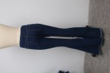 Plus Size Denim High Waist Patchwork Jeans HSF-2389