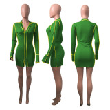 Sexy Long Sleeve Bodycon Mini Dress NIK-198
