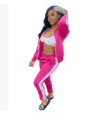 Fashion Zipper Coat And Pants Sports Casual Two Piece Set  XYF-9080