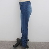 Plus Size Denim High Waist Skinny Piles Jeans HSF-2384