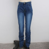 Plus Size Denim High Waist Skinny Piles Jeans HSF-2384