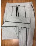 Sports Casual Stripe Line Long Sleeve Pants Two Piece Set HHF-9069