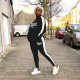 Fashion PINK Letter Printed Hoodie And Pants Sports Casual Two Piece Set XYF-9081