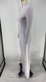 Casual Zipper Long Sleeve Two Piece Pants Set XMY-9266
