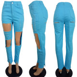 Plus Size 4XL Denim Ripped Hole Jeans Pants LSL-6391