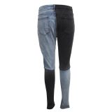 Plus Size Denim Patchwork Stretch Skinny Jeans HSF-2401
