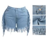 Plus Size 5XL Fat MM Denim Tassel Jeans Shorts HSF-2394