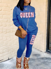 Plus Size 4XL QUEEN Letter Print Two Piece Sets SHA-6219