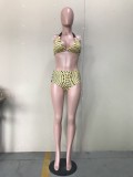 Sexy Printed Padded Bikinis 3 Pieces Swimsuits OD-68258