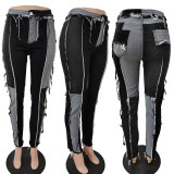Trendy Denim Patchwork Jeans Pants LSD-9074