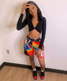 Graffiti Printed Casual Sports Shorts MK-3046