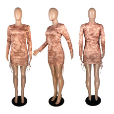 Fashion Printed Long Sleeve Mini Dress YFS-3656