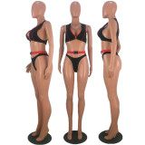 Sexy Sports Buckle Bikinis 2 Piece Swimsuit MDF-5201