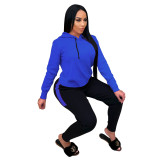 Casual Sports Hoodie Two Piece Pants Set FOSF-8025
