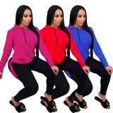Casual Sports Hoodie Two Piece Pants Set FOSF-8025