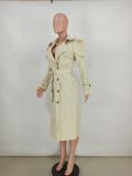 Casual Full Sleeve Double-breasted Long Trench Coat YD-8358