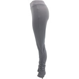 Plus Size Solid Skinny Leggings Stacked Pants DYF-1011