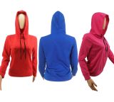 Spring Solid Color Hooded Long Sleeve Casual Sweatshirts FOSF-8041 