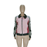 Plus Size Casual Zipper Turndown Collar Jacket NM-8330
