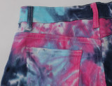 Plus Size Denim Tie Dye Tassel Jeans Shorts HSF-2358