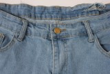 Plus Size 5XL Denim Ripped Hole Flared Jeans HSF-2397