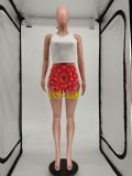 Summer Fashion Casual Sleeveless Vest And Print Shorts 2 Piece Set SMF-8073